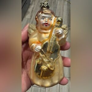 Gold and Silver Angel Glass Ornament